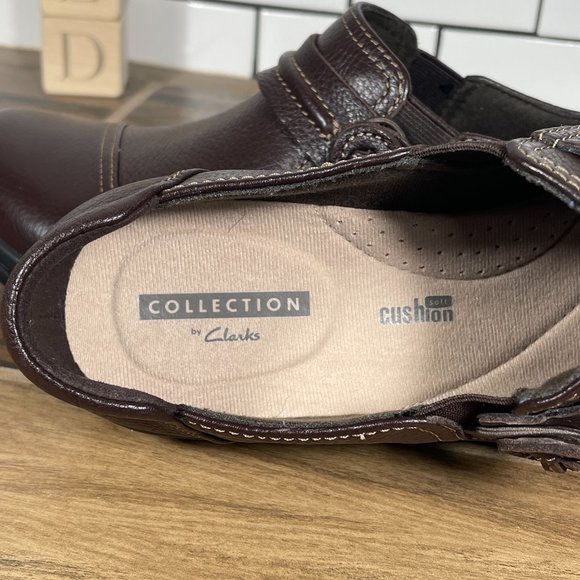 Clarks Cheyn Madi Womens Sz 7.5 Shoes Dark Brown Leather Slip On Comfort Loafers - Picture 10 of 12